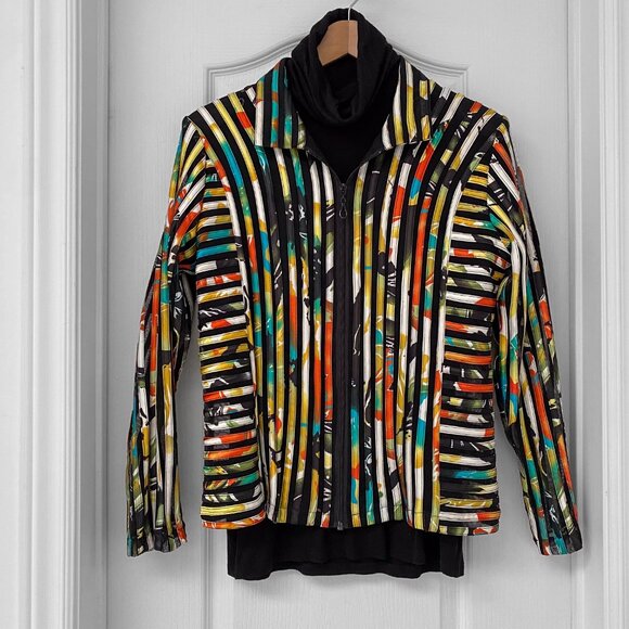 Damee Inc - Vintage Multi colour Mesh Zip Front Jacket - Picture 6 of 10